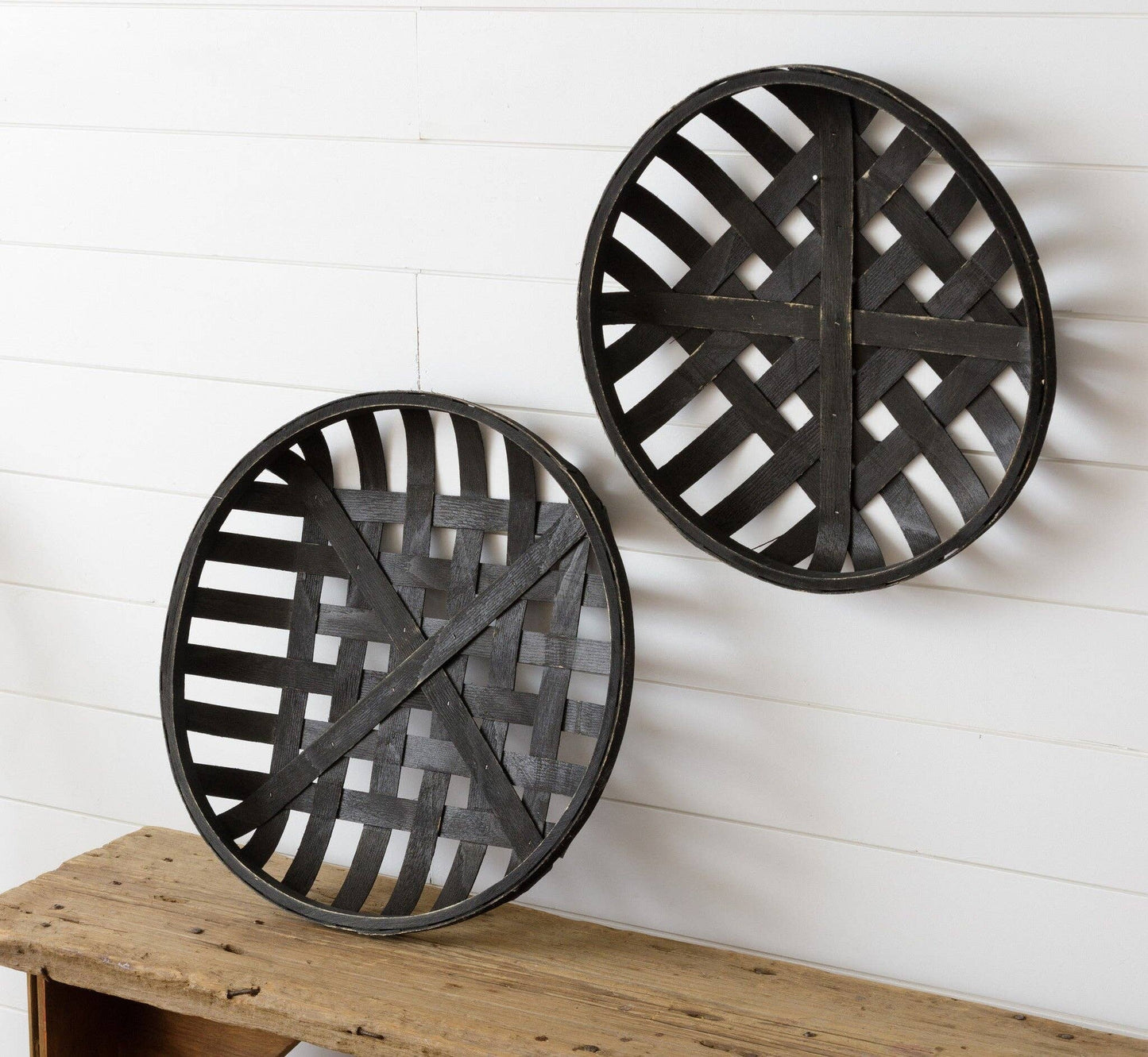 Tobacco Basket - Black Round (SET OF 2)