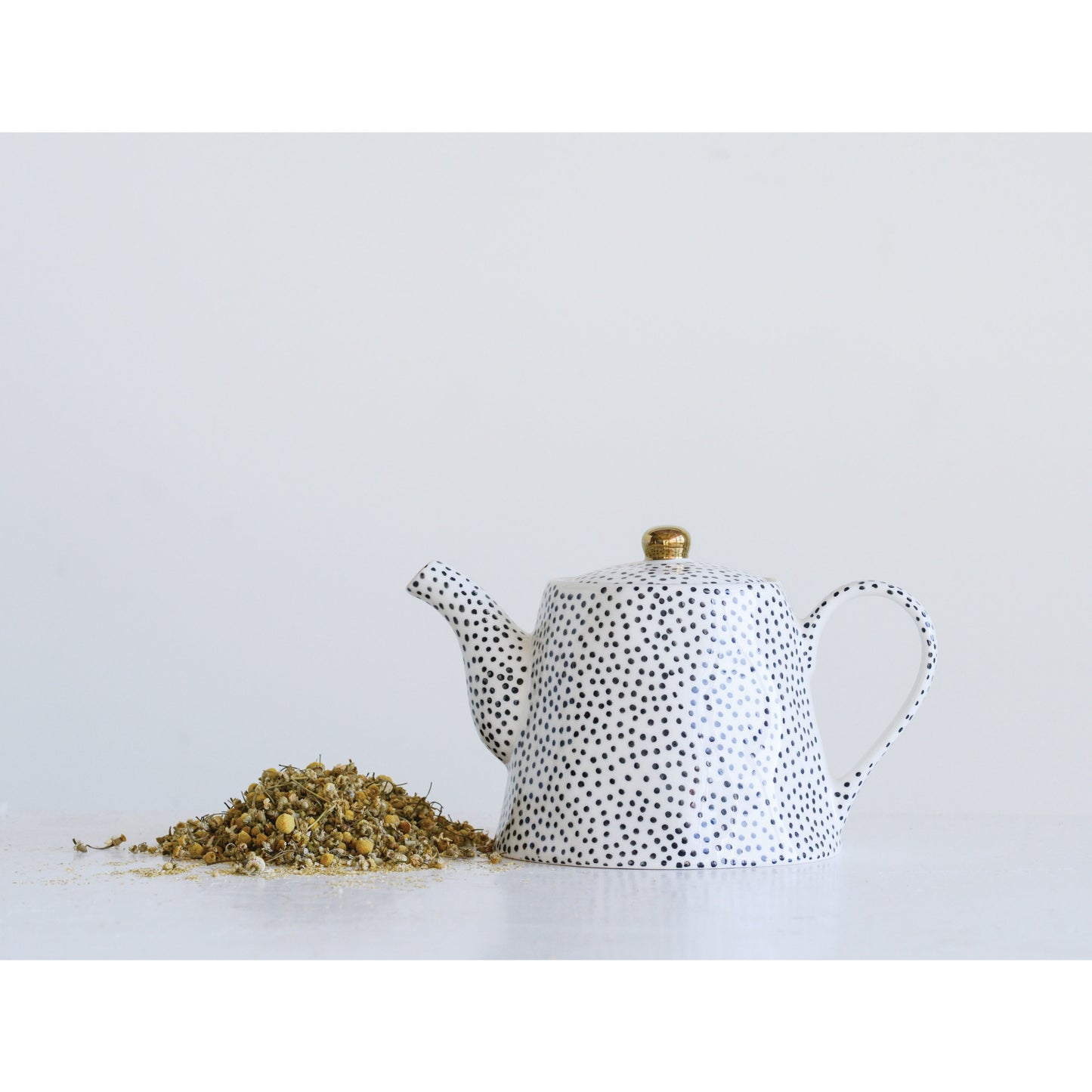 Stoneware Teapot with Dots