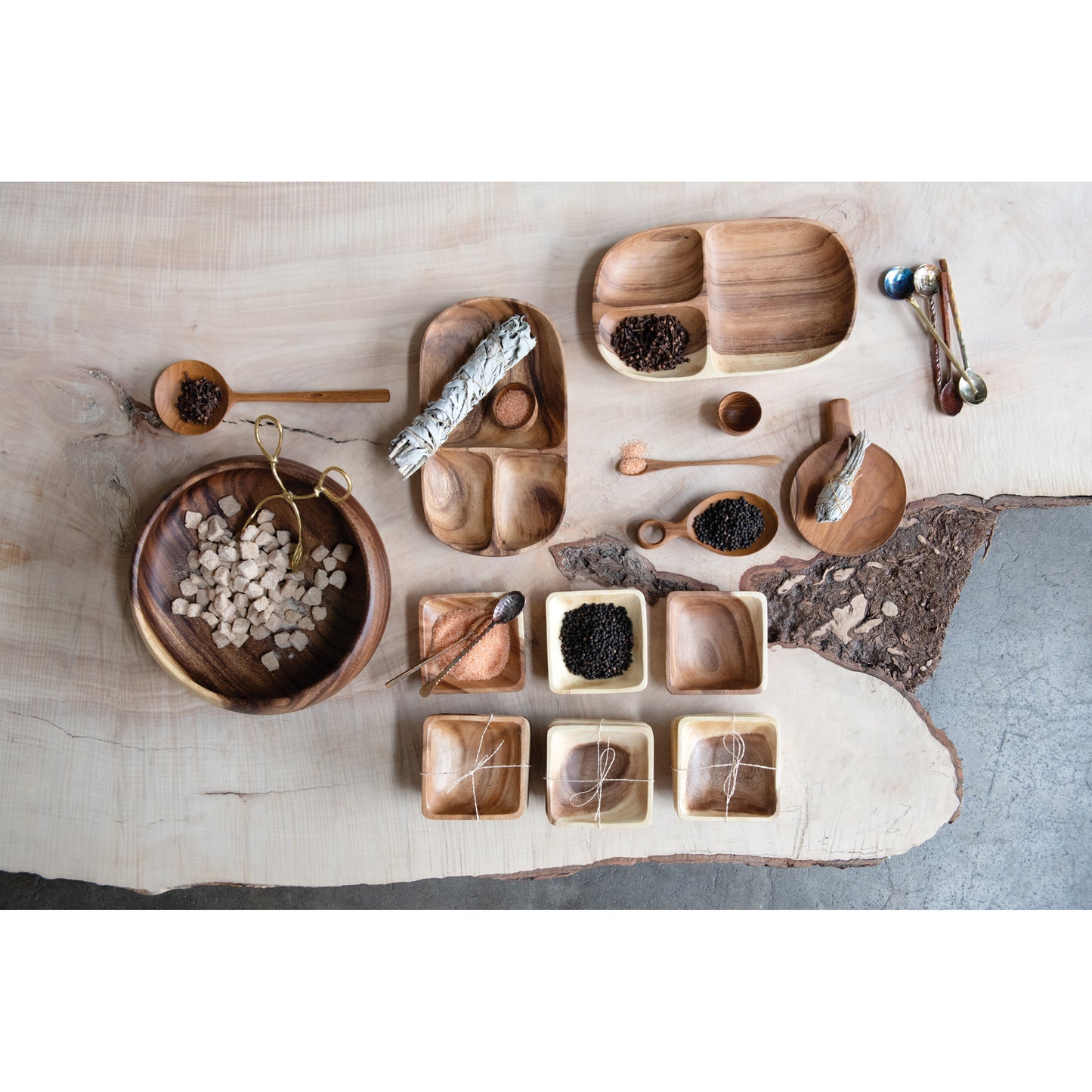 Acacia Wood Bowls, Set of 3