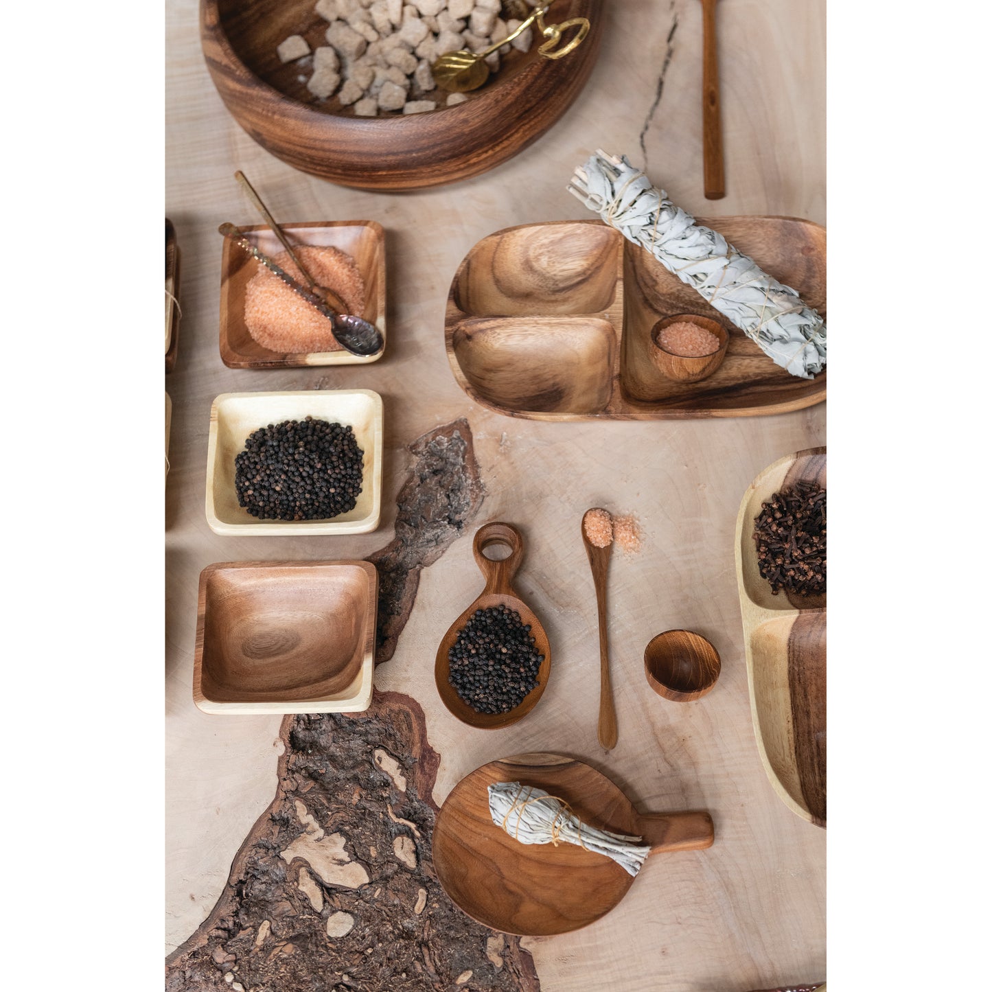 Acacia Wood Bowls, Set of 3