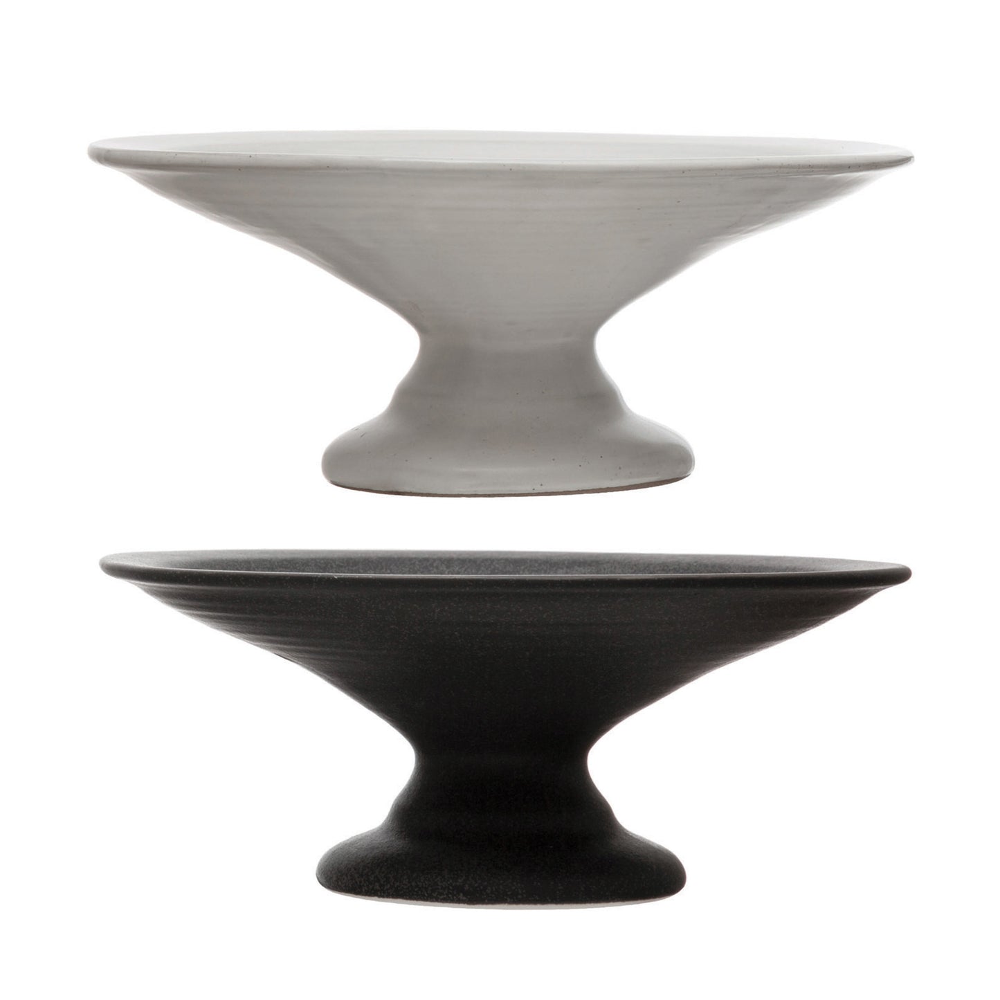 Stoneware Pedestals with Matte Finish, 2 Colors