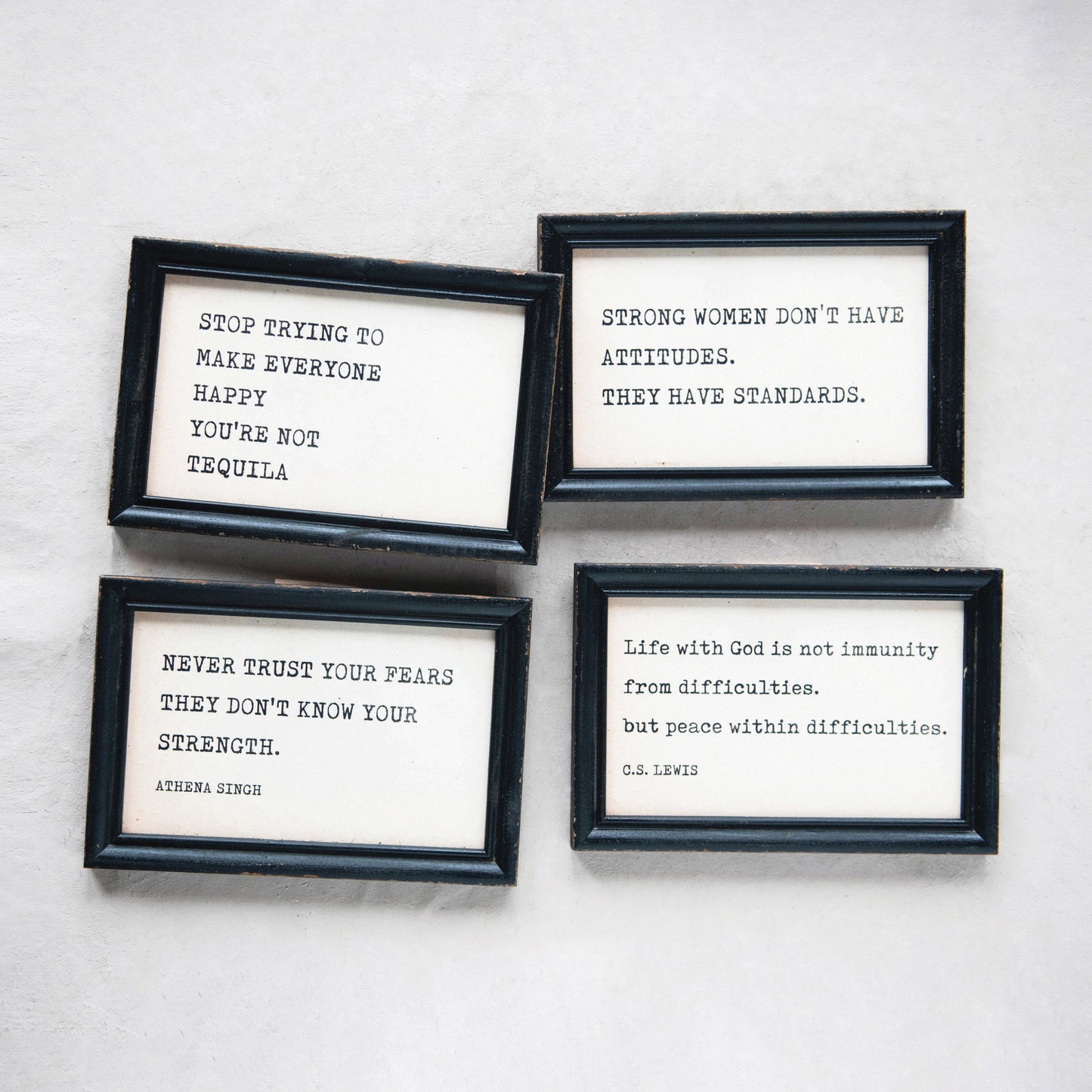 Wood Framed Wall Decor with Saying, 4 Styles