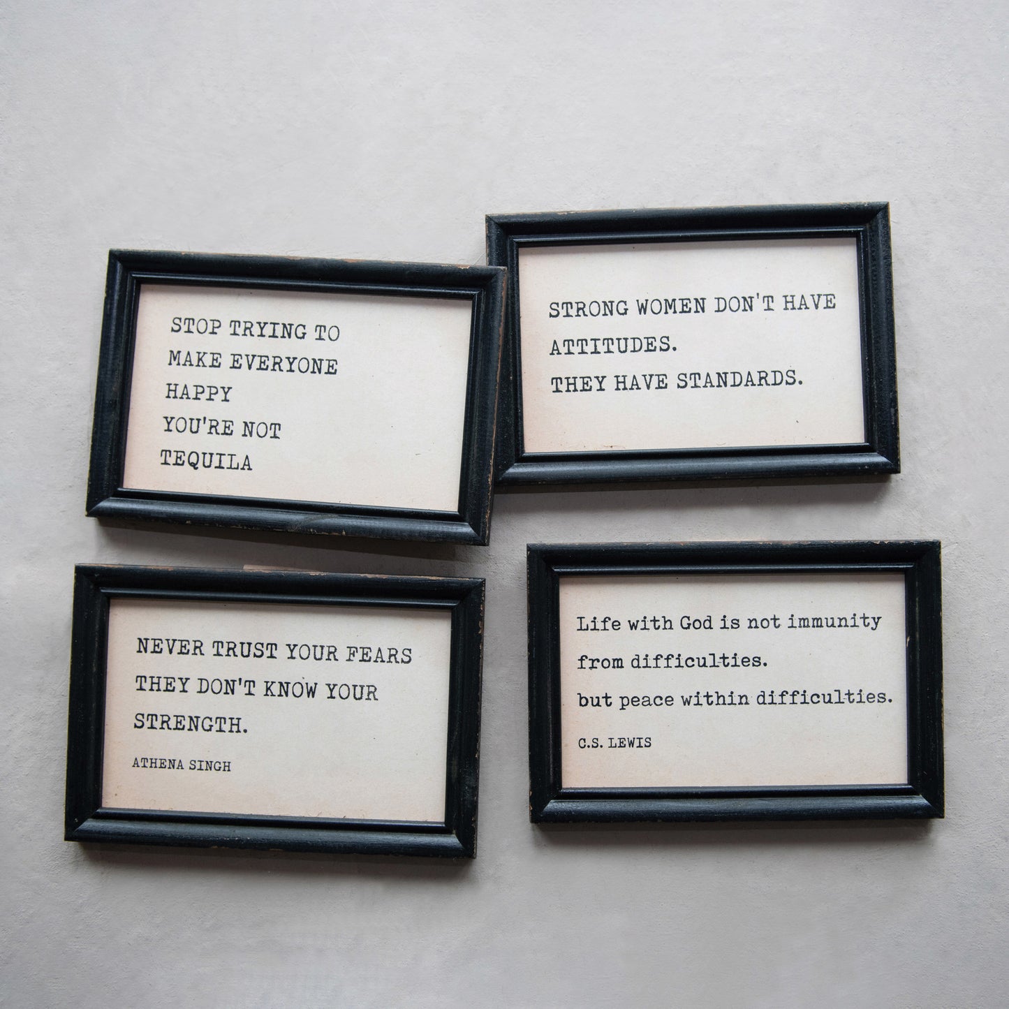 Wood Framed Wall Decor with Saying, 4 Styles