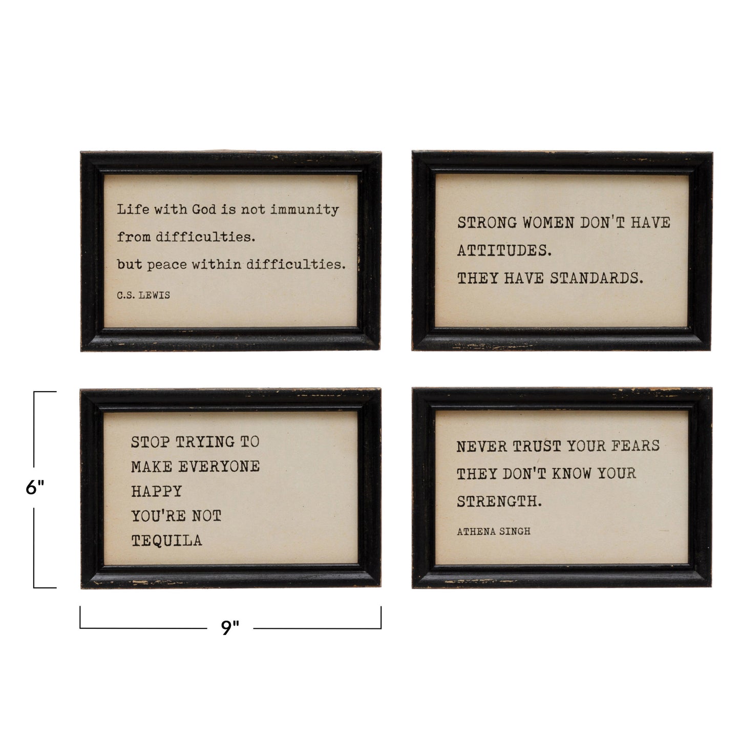 Wood Framed Wall Decor with Saying, 4 Styles