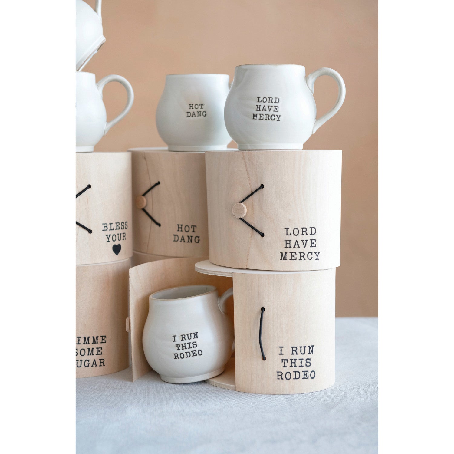 14 oz. Stoneware Mug with Wood Gift Box and Saying
