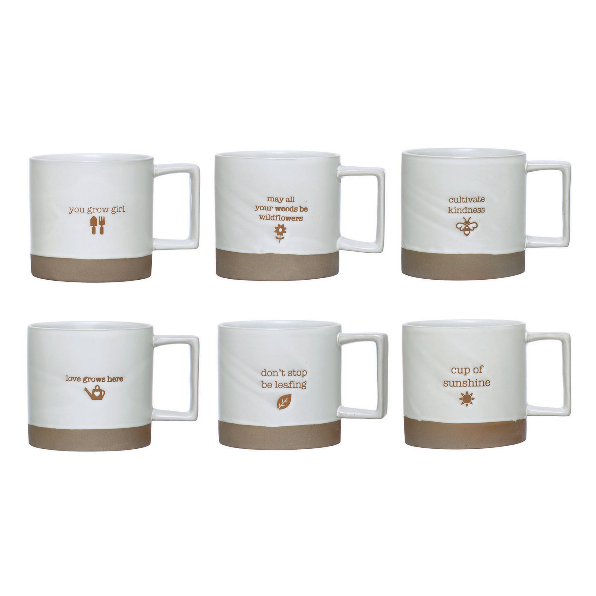 12 oz. Stoneware Mug with Saying in Printed Drawstring Bag