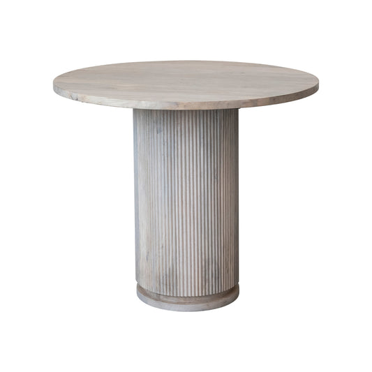 Mango Wood Dining Table w/ Ribbed Base, KD
