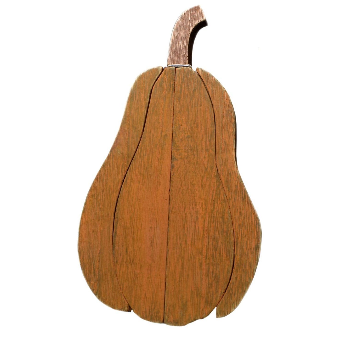 9.75" Orange Wood Gourd w/ Stand