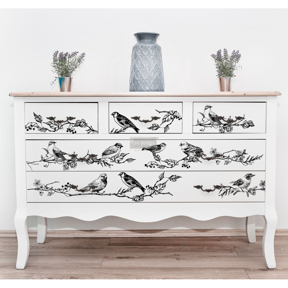 Redesign with Prima Birds & Berries decor transfer