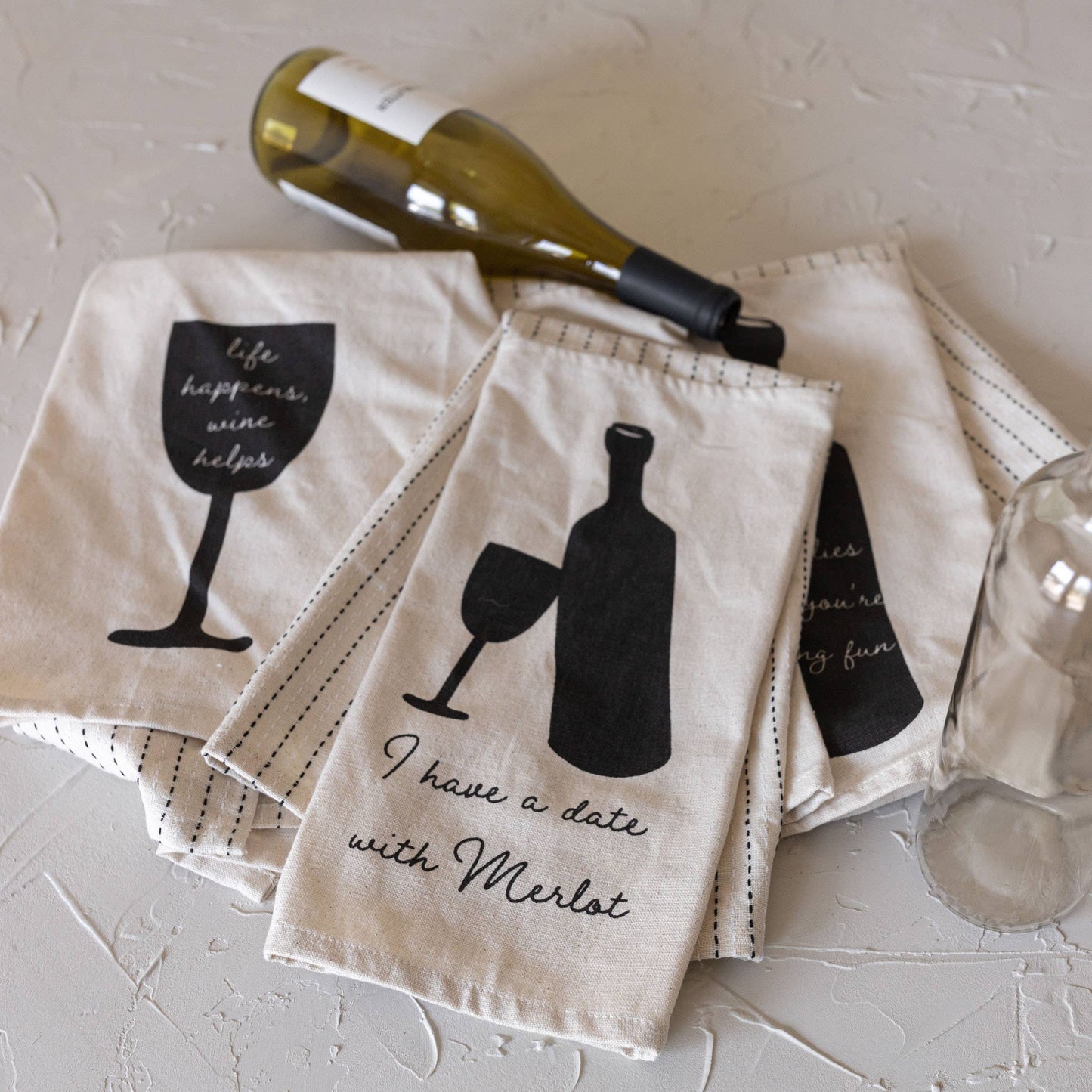S/4 Fine as Wine Tea Towels