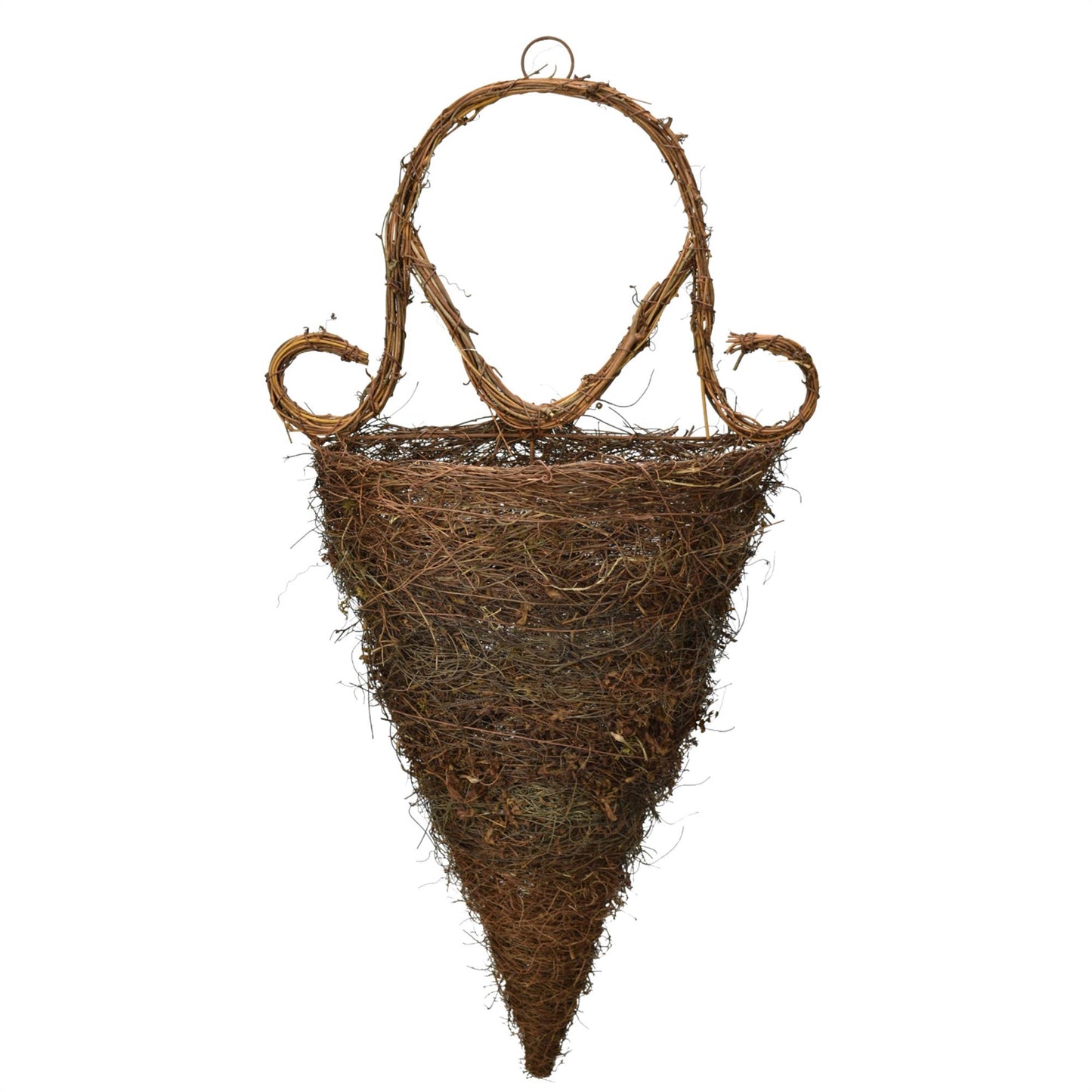 12" x 27" Brown Vine Wall Pocket