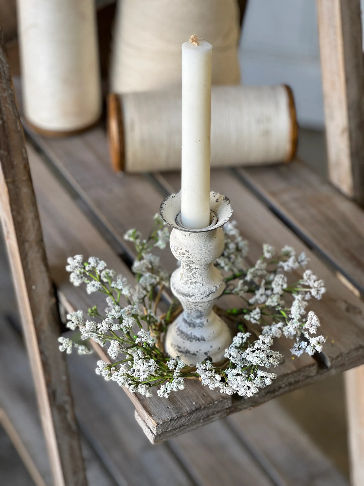Preakness Candle Ring | White | 8" outer, 3.5" inner