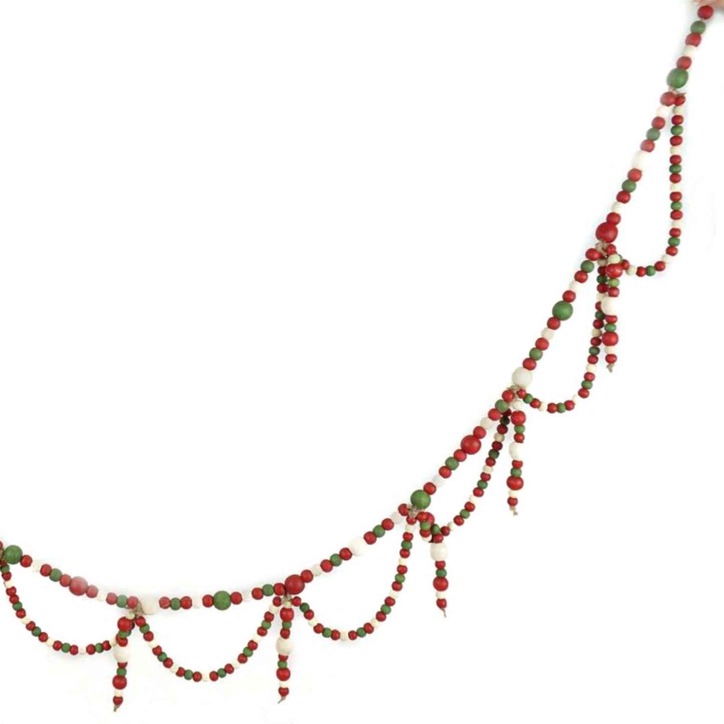 56” Wood Bead Chandelier Garland-Red/Green