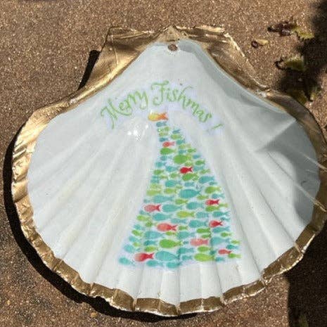 Beachy Christmas Trees Hanging Shells
