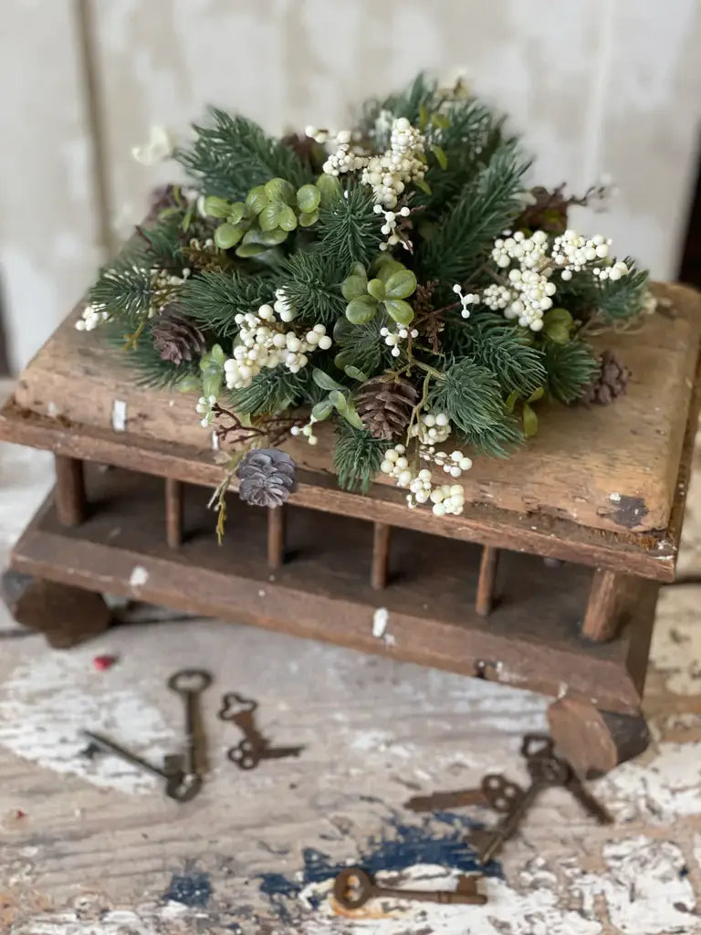 Laden Berry Half Sphere | 10" Cream Christmas Holiday Decor
