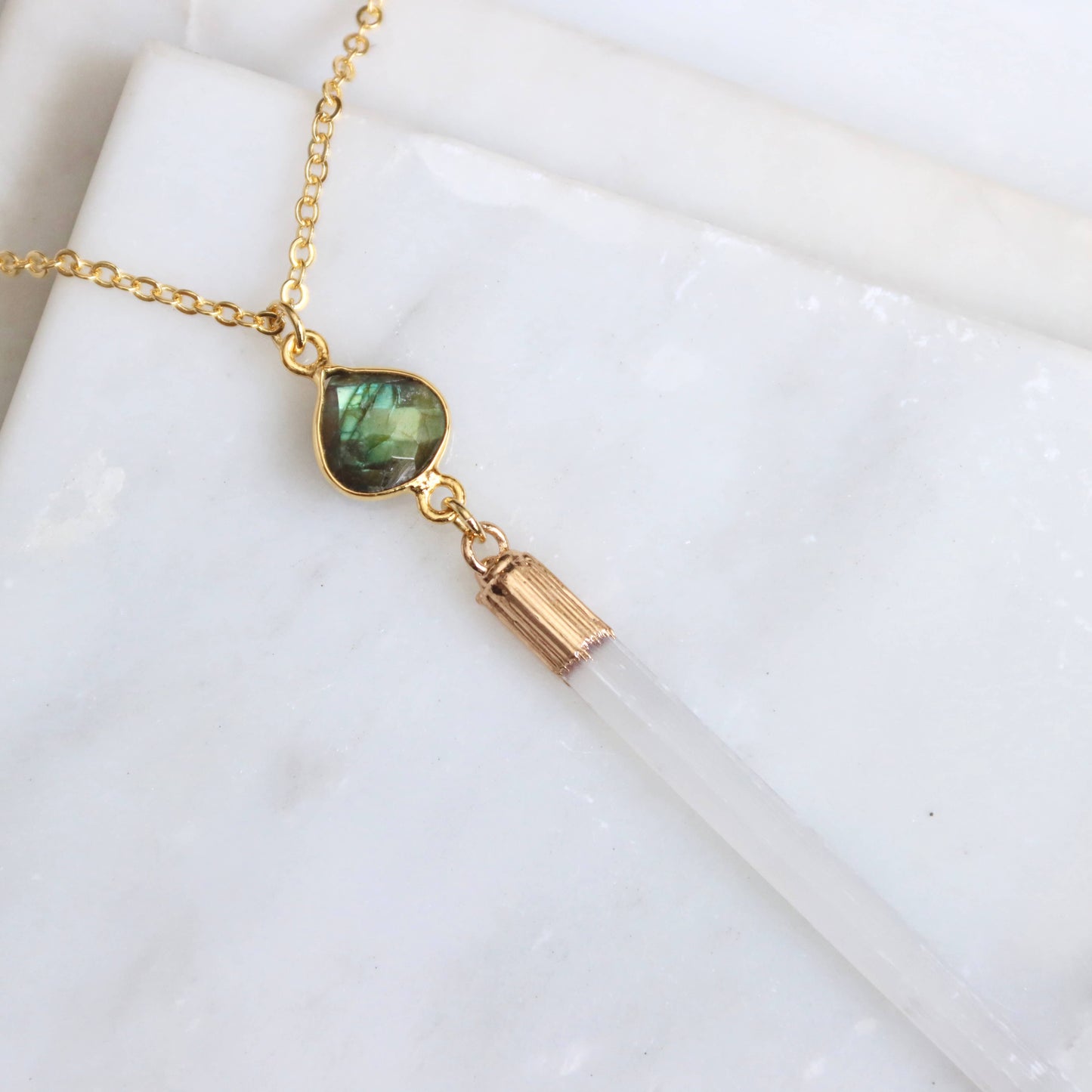 Labradorite and Selenite Necklace