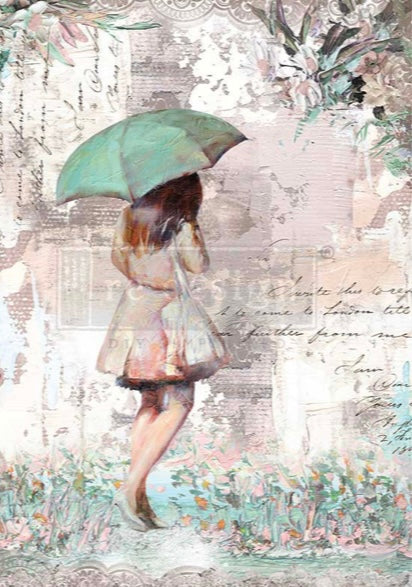 Rainy Afternoon Fiber decoupage paper by redesign with prima