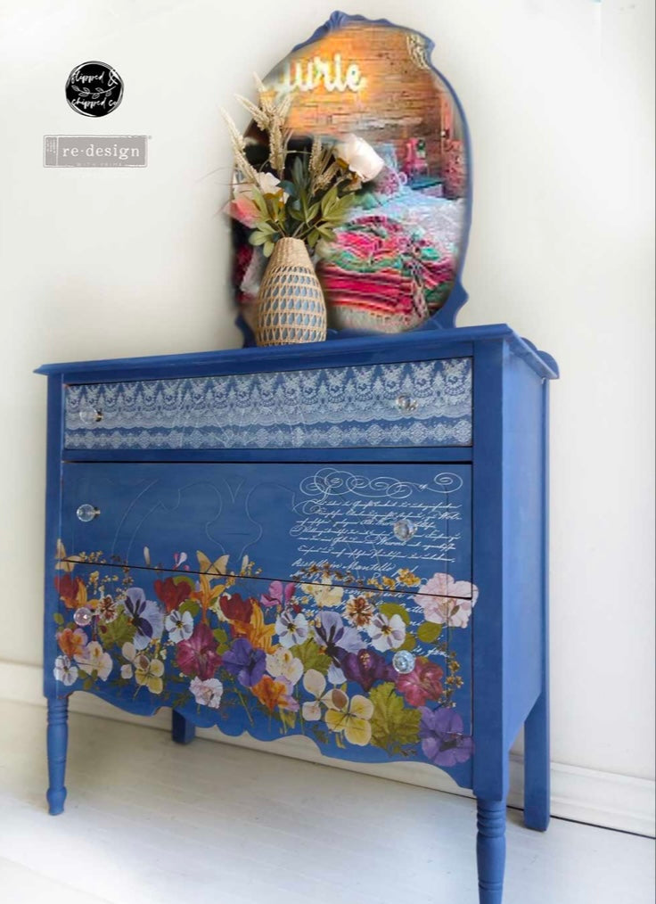 Redesign with Prima Pressed Flowers decorative transfer