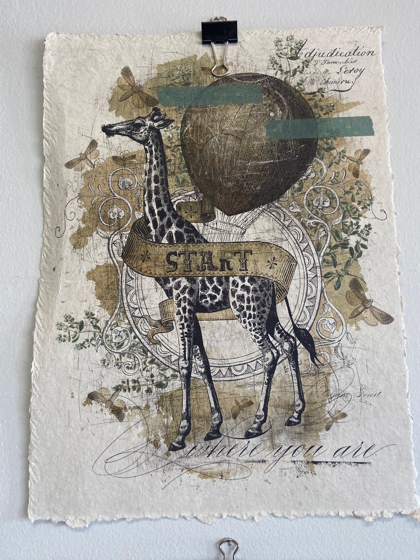 Hanging Recycled Paper Art Prints