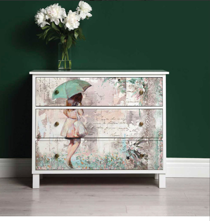 Rainy Afternoon Fiber decoupage paper by redesign with prima