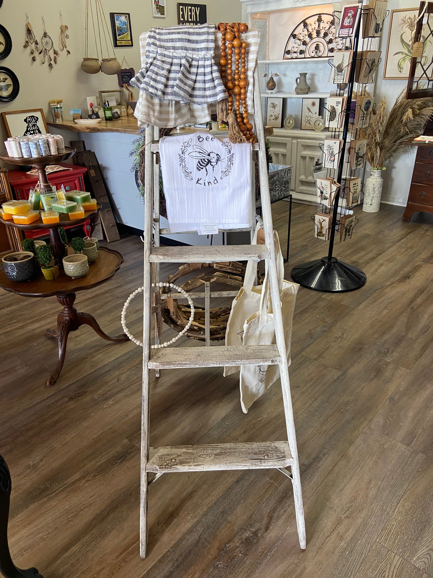 Rustic wood ladder