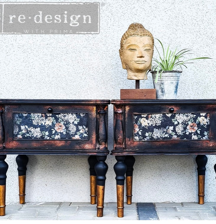 Midnight Amber Decoupage Paper