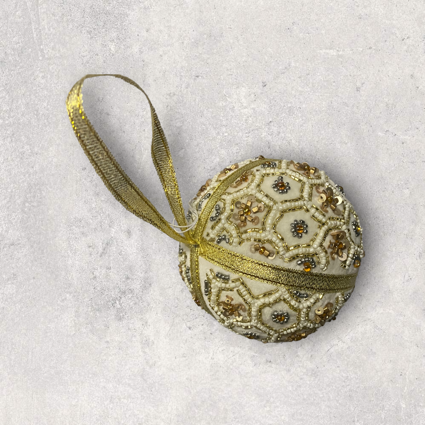Glass bead ball ornament