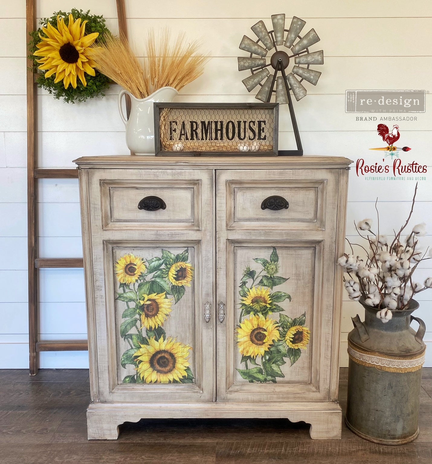 Redesign with Prima Sunflower transfer