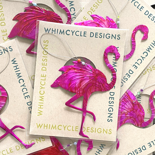 Flamingo Ornament - Recycled Can Ornament