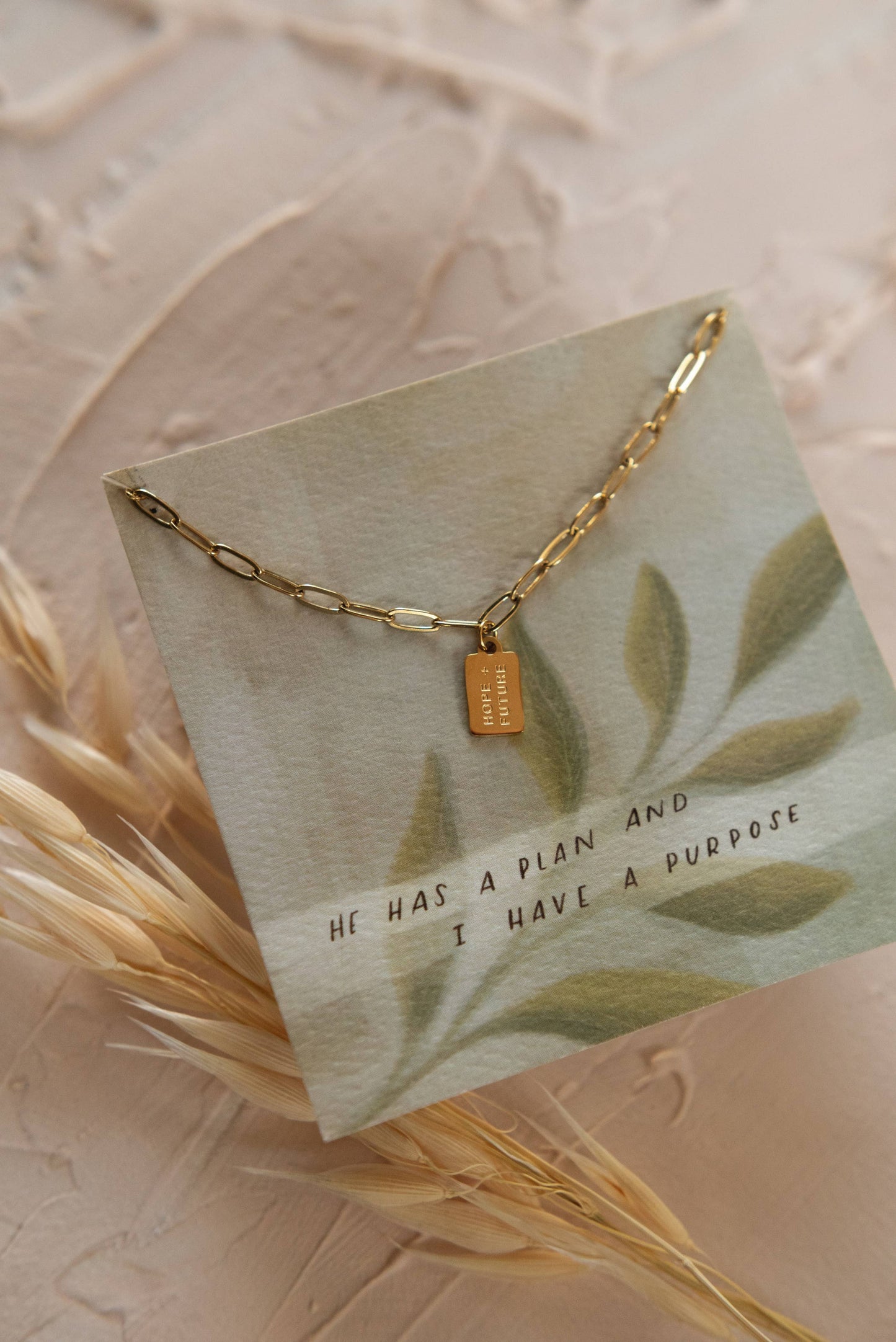 Hope + Future Mini Tag Necklace | Christian Jewelry