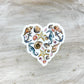 Sea Shell Heart Clear Beach Sticker, 3x3 inch