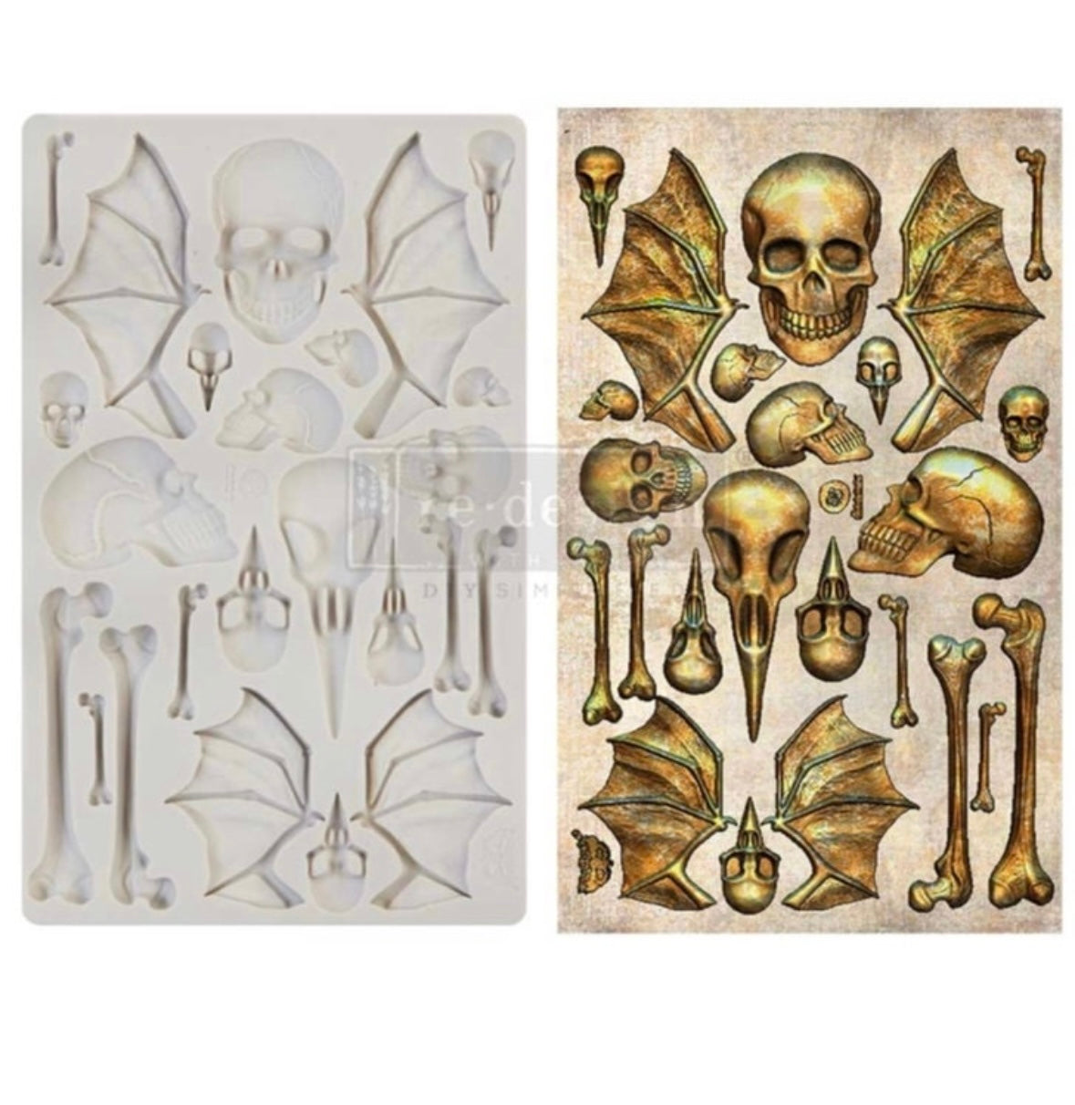 Wings and Bones Mould by Finnabair and Redesign with Prima