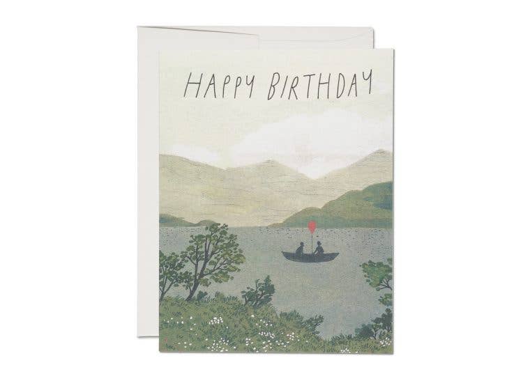 Canoe birthday greeting card