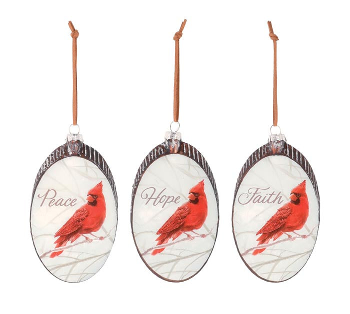 RED CARDINAL ORNAMENT WITH MESSAGES