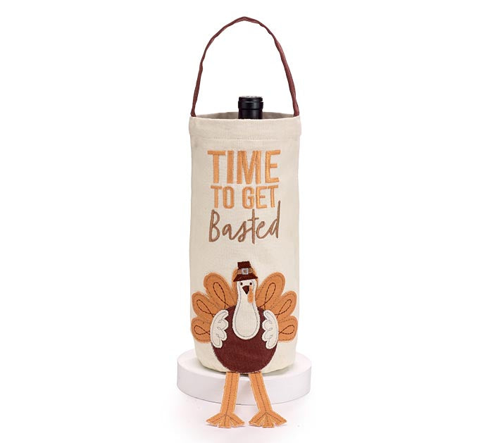 Time To Get Basted Wine Bottle Bag