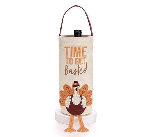 Time To Get Basted Wine Bottle Bag