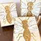 4x5 bee bumble honey floral botanical painted textured block