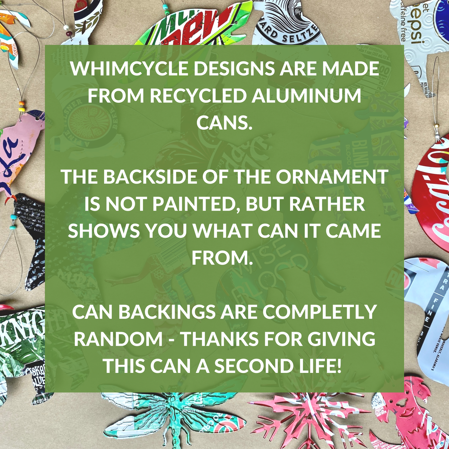 Blue Hummingbird Ornament - Upcycled Art- Bird Ornament