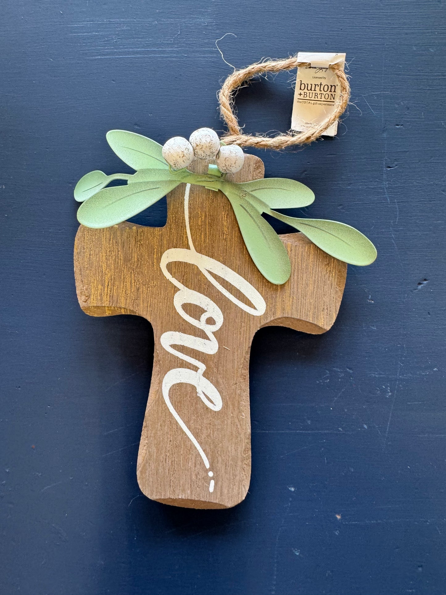 Wooden cross ornament with inspirational words