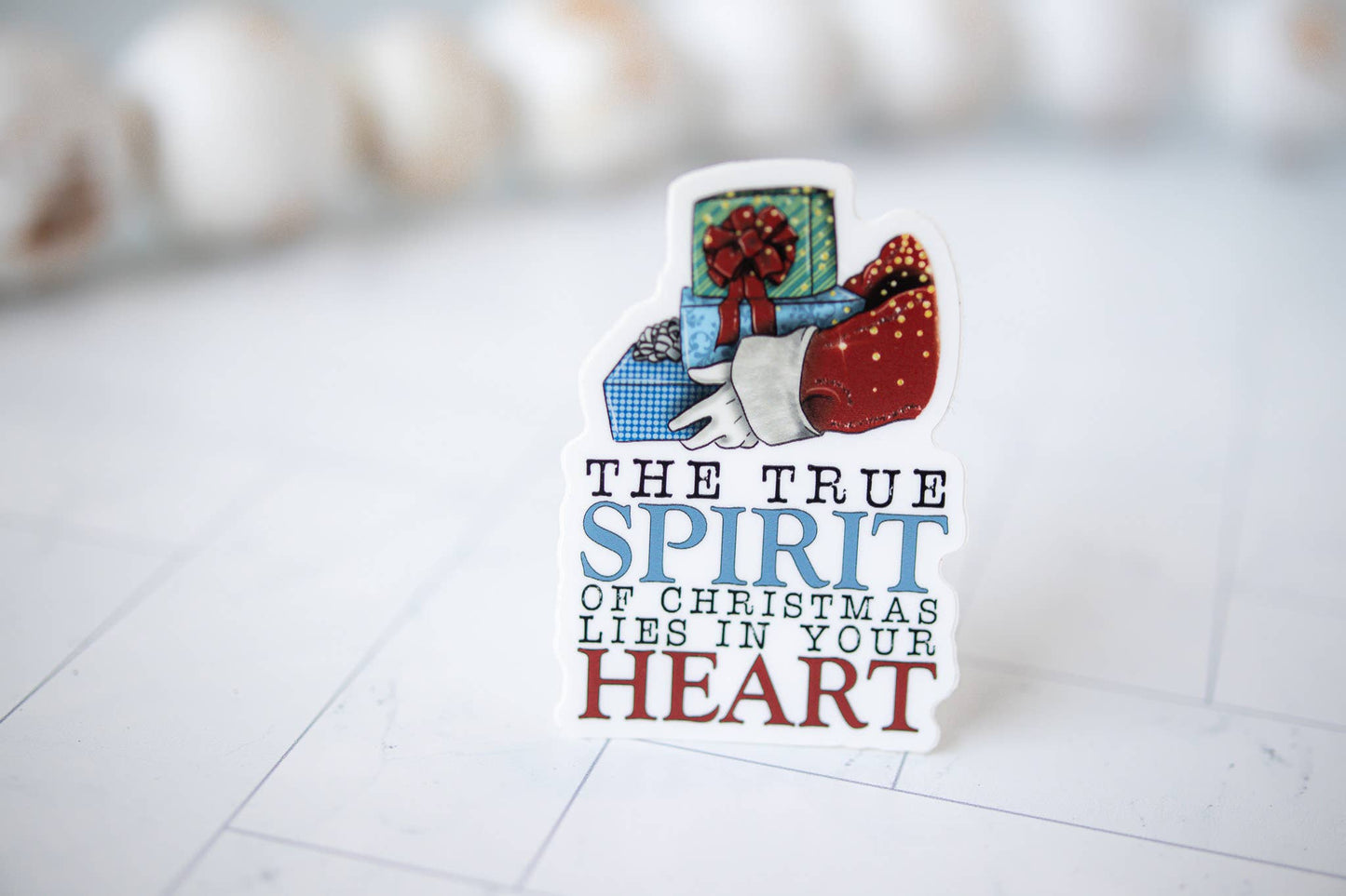 The True Spirit Of Christmas, Vinyl Sticker, 3x3 in.