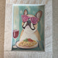 Furry friends art in whitewashed wood frame