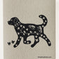 Playful Pup on Sand Swedish Dishcloth