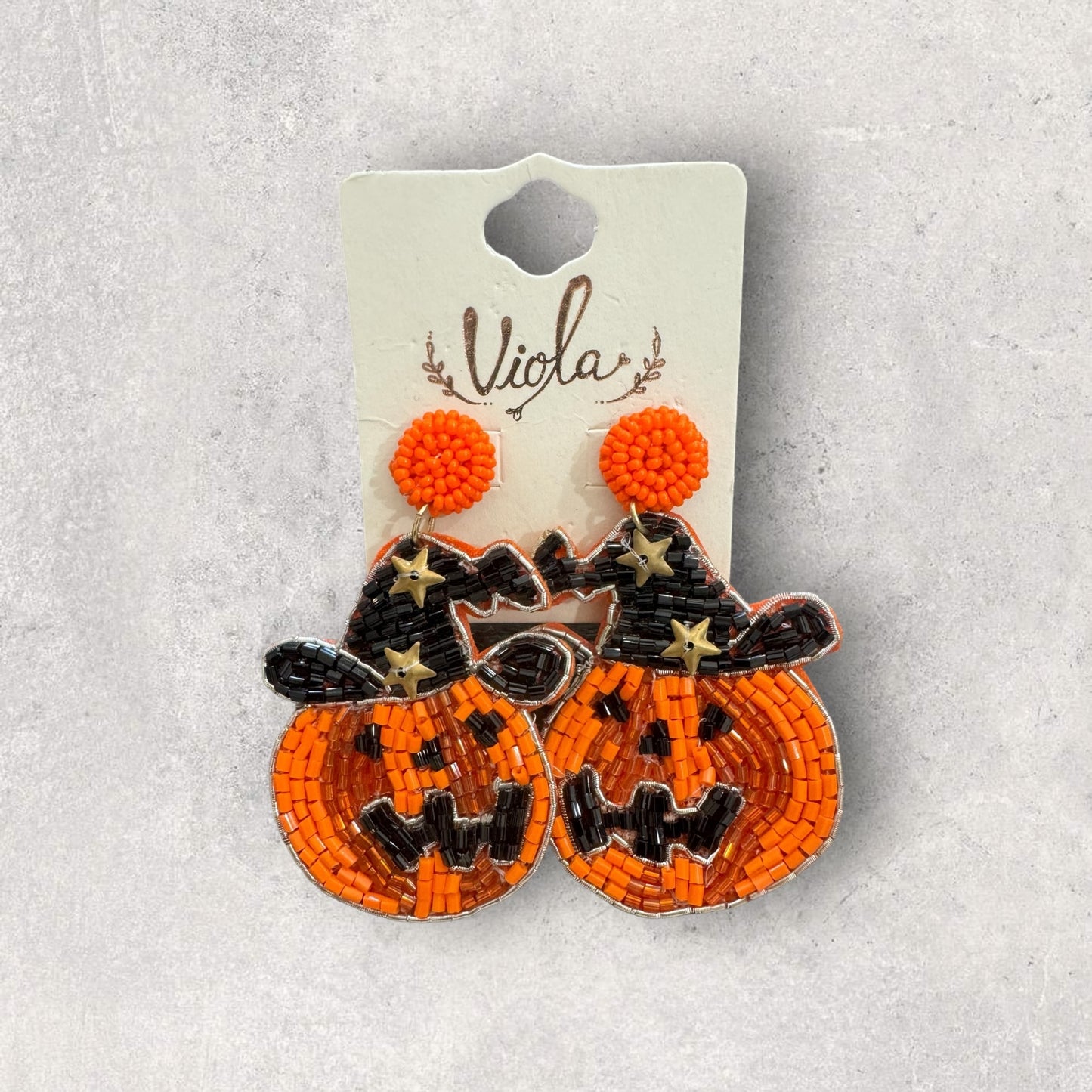 Jack ‘o Lantern beaded earrings