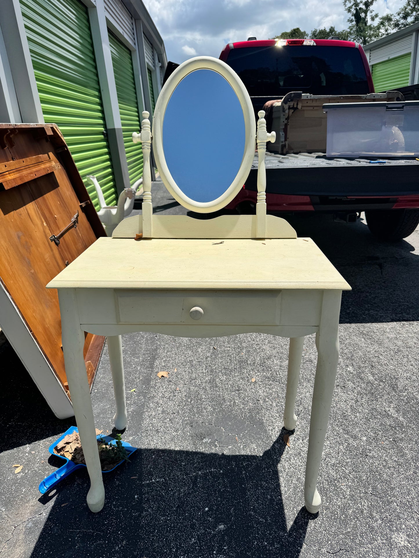 Vanity with mirror