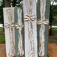 3x10 Traditional Cross handmade textured wood block