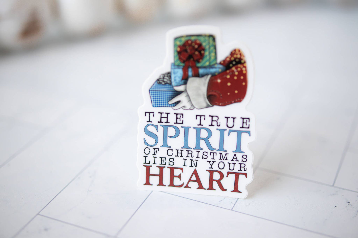 The True Spirit Of Christmas, Vinyl Sticker, 3x3 in.