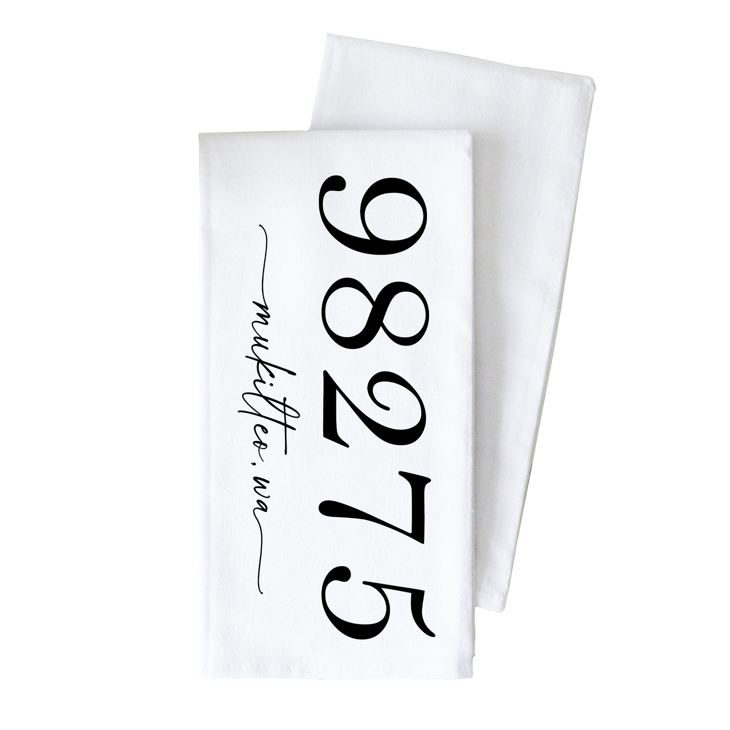 Zip Code City Custom Tea Towel