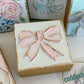 Pink bow mini block  |  floral Easter Spring baby nursery
