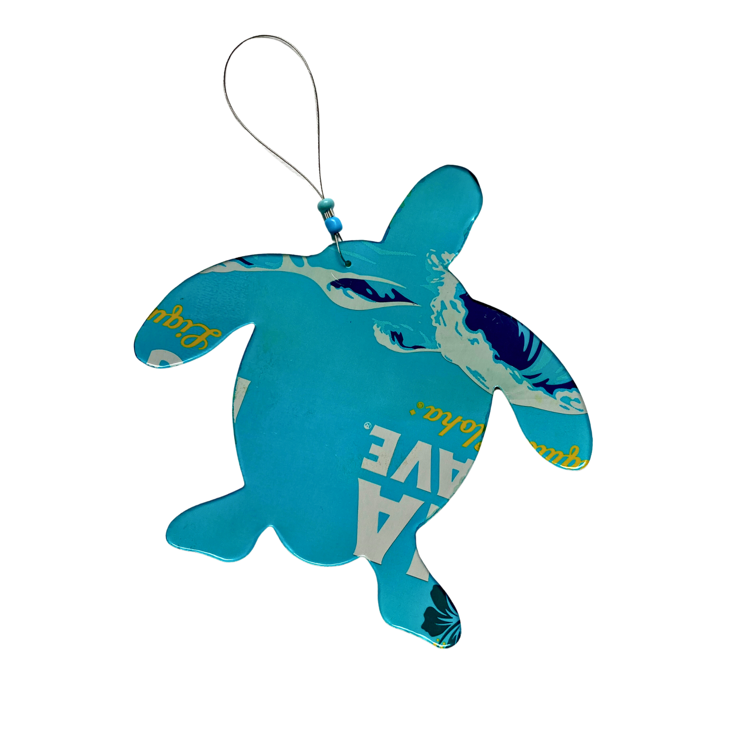 Swimming Sea Turtle Ornament- Upcycled Can - New Size