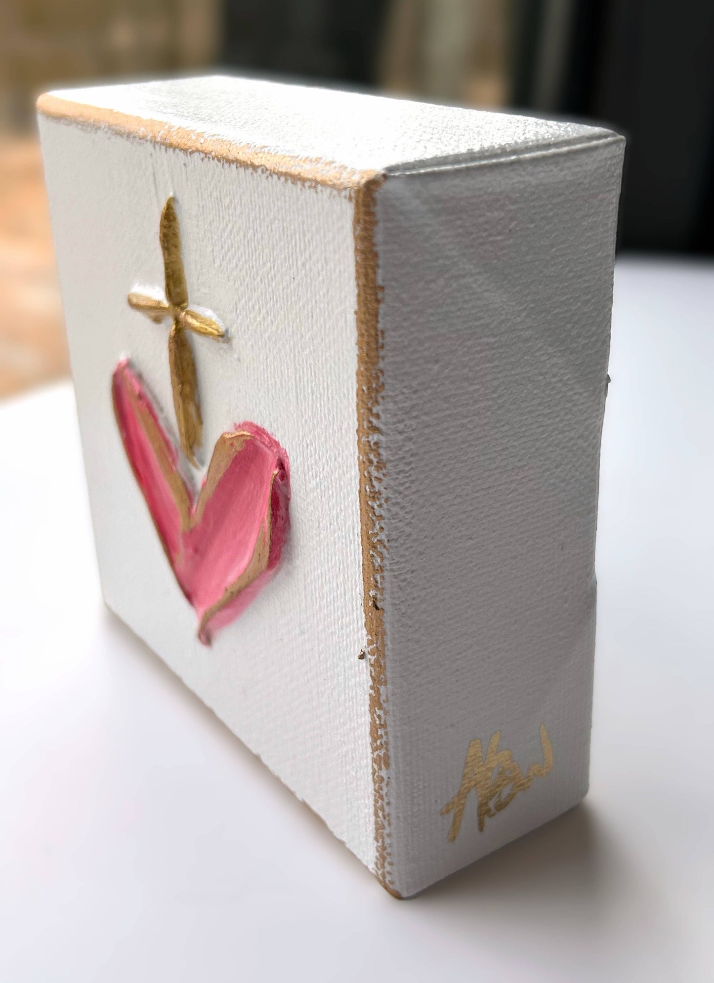 Heart & cross canvas | valentine easter mercy grace sacred